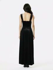 Belle Velvet Maxi Dress: Black Maxi Dress for Cocktail Party | Nana Jacqueline
