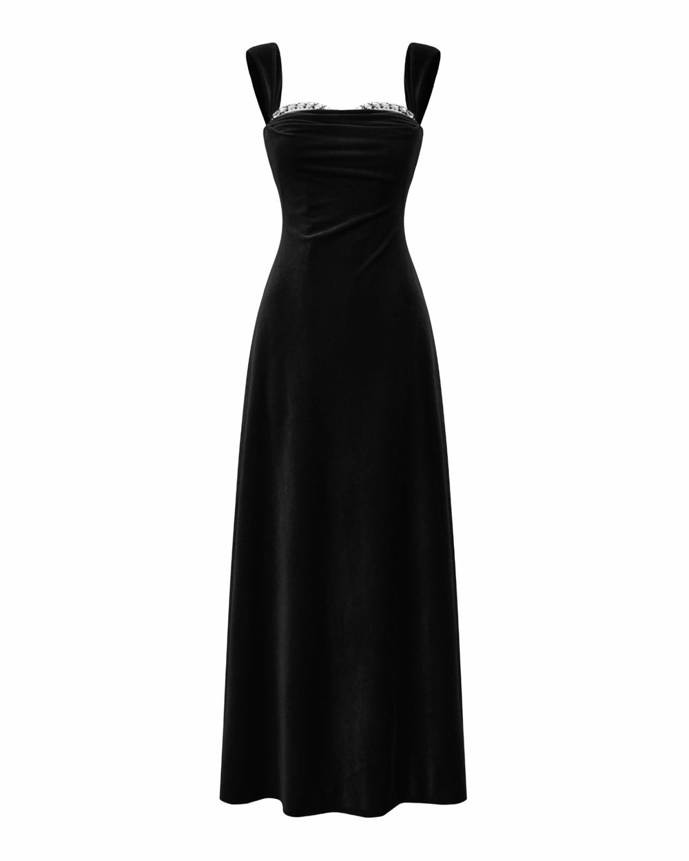 Belle Velvet Maxi Dress: Black Maxi Dress for Cocktail Party | Nana Jacqueline
