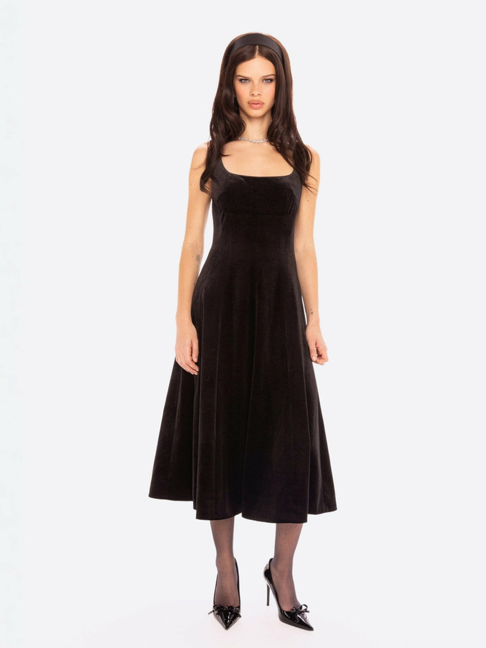 Eleanora Velvet Maxi Dress: Black Maxi Dress for Cocktail Party | Nana Jacqueline