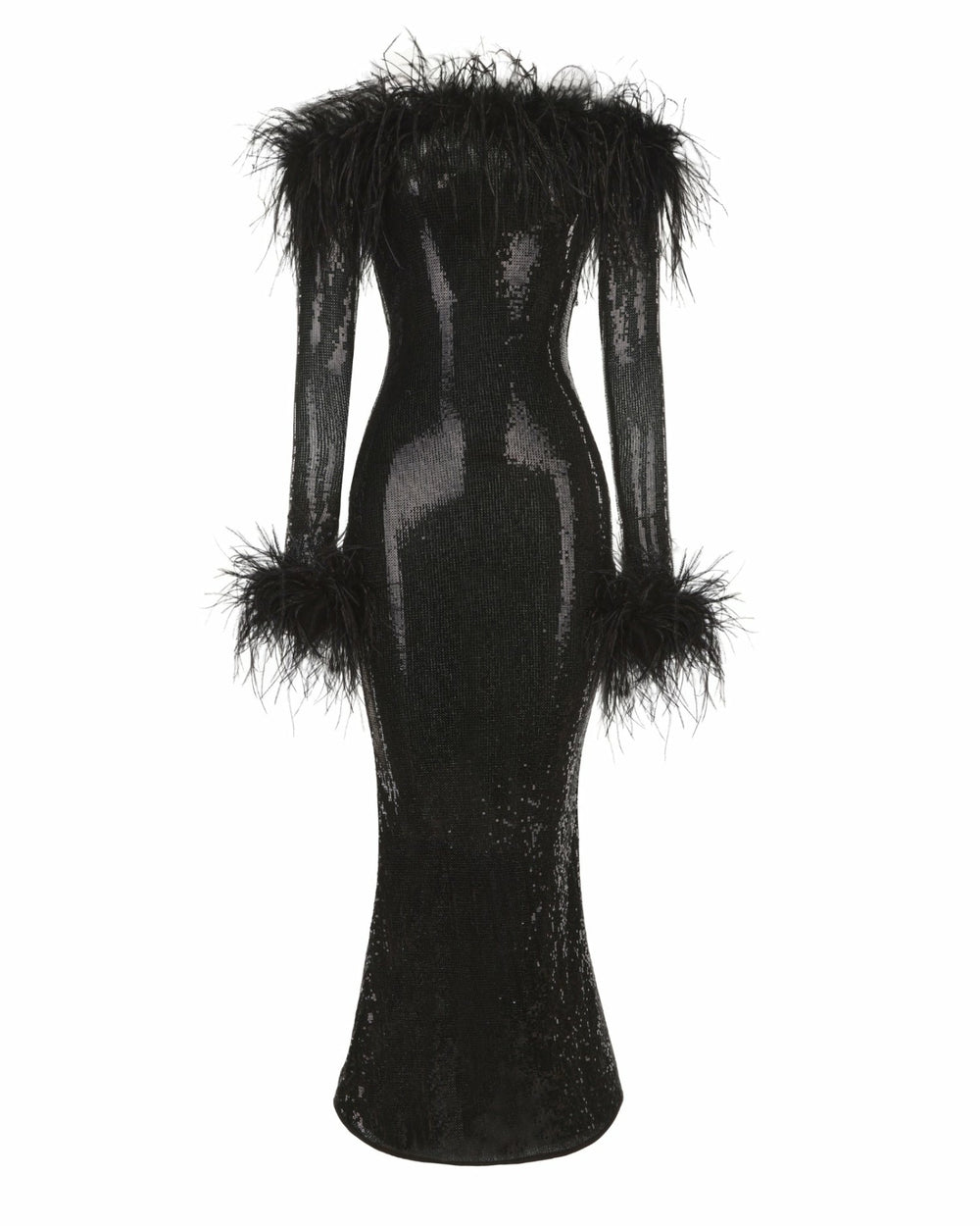 Neva Sequin Maxi Dress: Black Maxi Dress for Cocktail Party | Nana Jacqueline