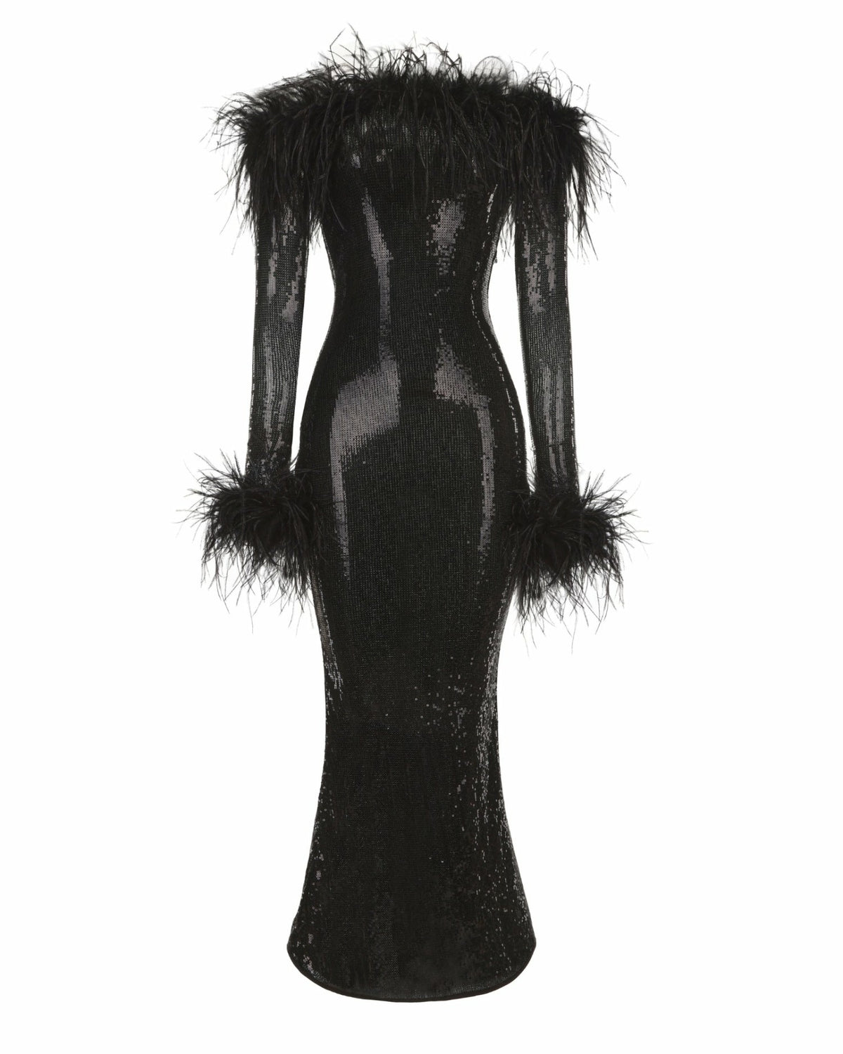 Neva Sequin Maxi Dress: Black Maxi Dress for Cocktail Party | Nana Jacqueline