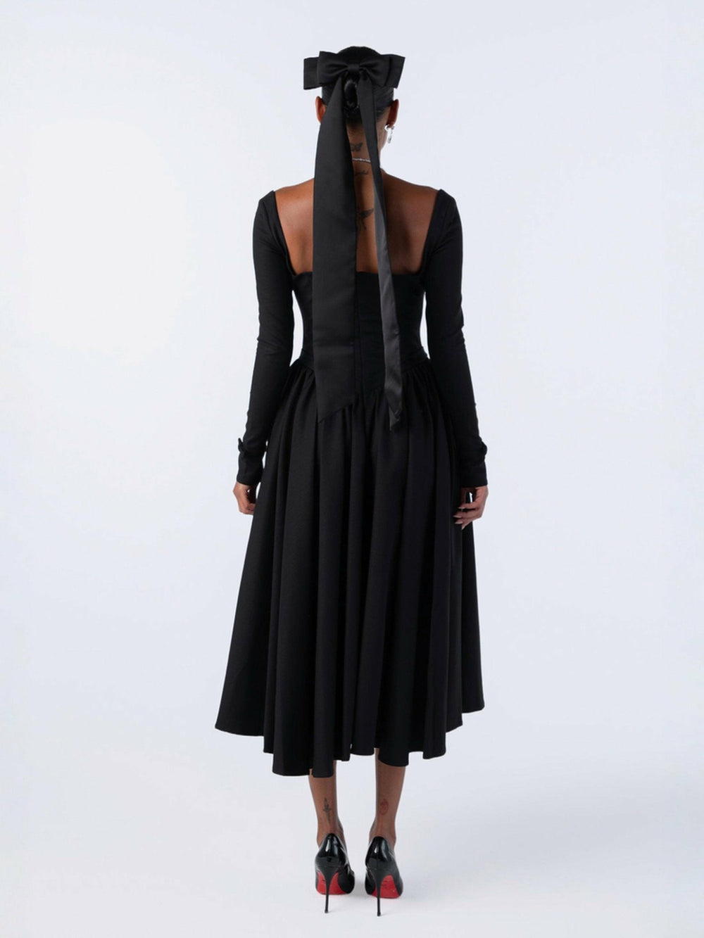 Bernadette Dress: Black Midi Dress for Cocktail Party | Nana Jacqueline