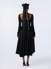 Bernadette Dress: Black Midi Dress for Cocktail Party | Nana Jacqueline
