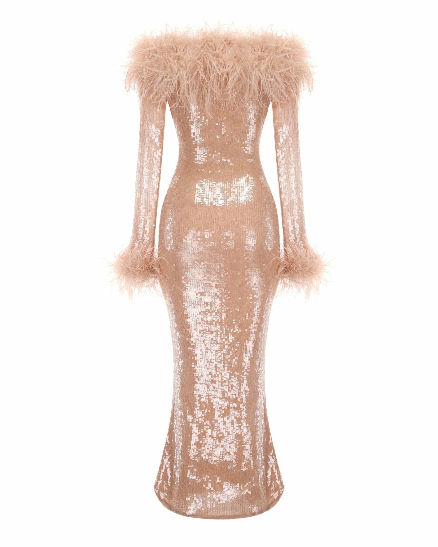 Neva Sequin Maxi Dress: Nude Maxi Dress for Formal Event | Nana Jacqueline