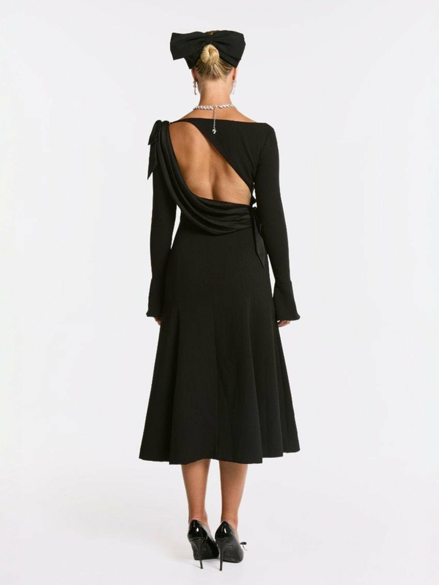 Giselle Dress: Black Midi Dress for Cocktail Party | Nana Jacqueline