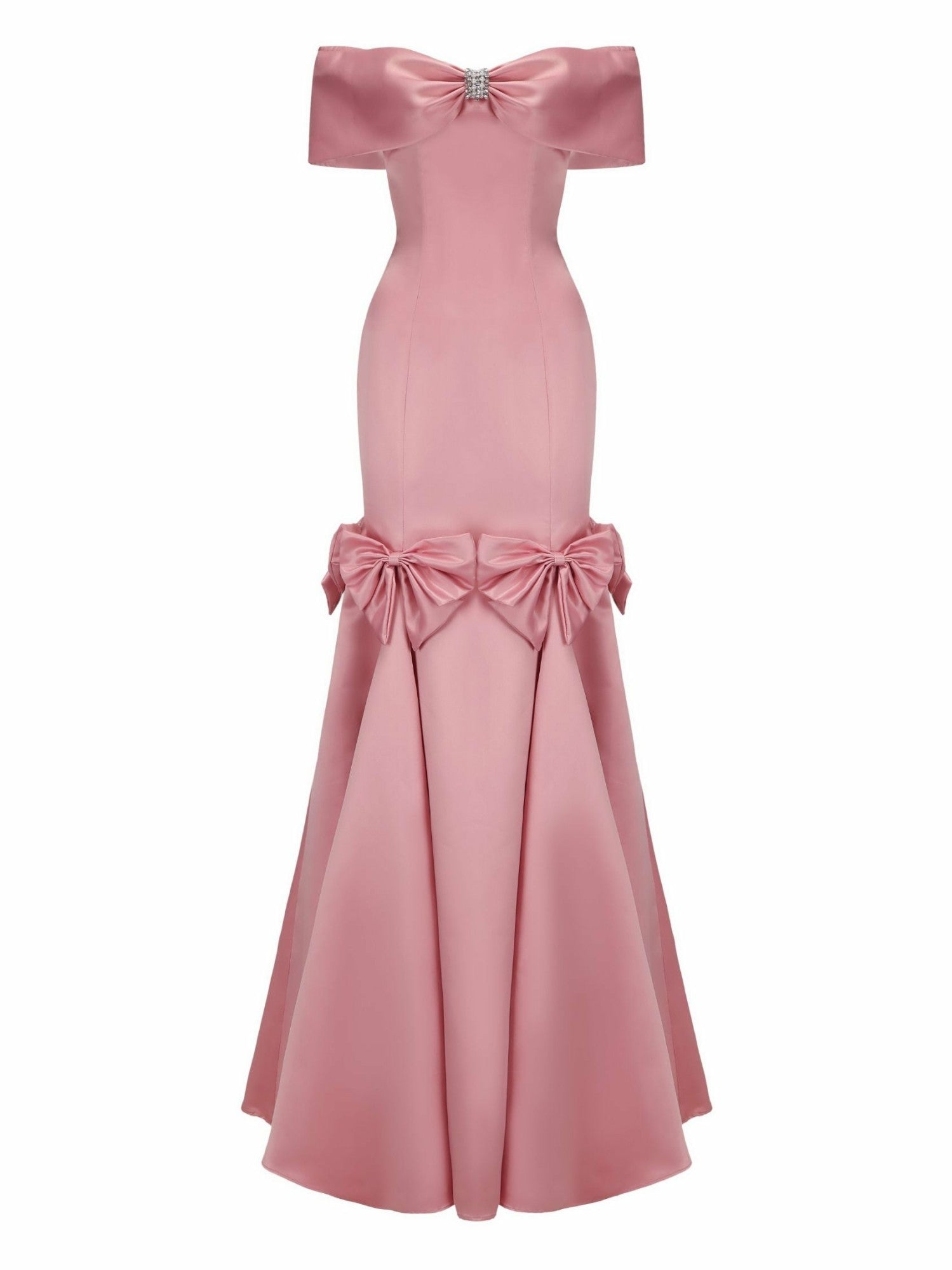 Madeline Bow Dress: Pink Gown for Formal Wedding Guest | Nana Jacqueline