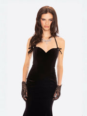 Althea Velvet Maxi Dress: Black Maxi Dress for Cocktail Party | Nana Jacqueline