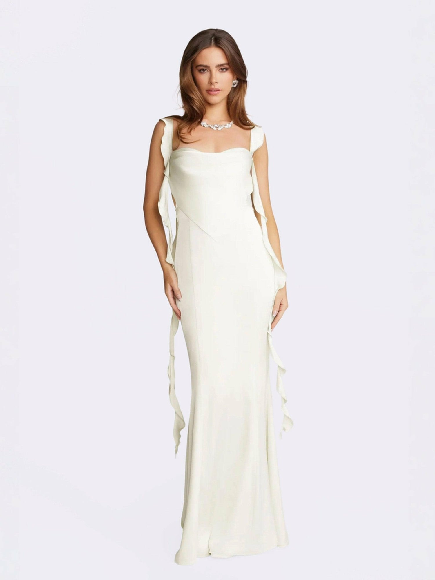 Caroline Dress: White Maxi Dress for Rehearsal Dinner | Nana Jacqueline