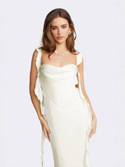 Caroline Dress: White Maxi Dress for Rehearsal Dinner | Nana Jacqueline