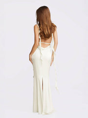 Caroline Dress: White Maxi Dress for Rehearsal Dinner | Nana Jacqueline