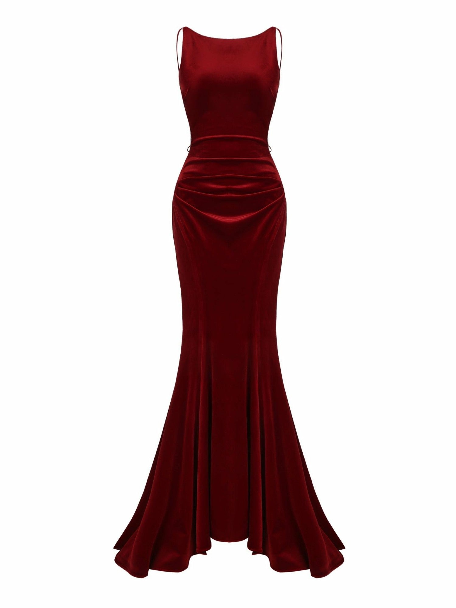 Pauline Velvet Dress: Red Maxi Dress for Formal Wedding Guest | Nana Jacqueline