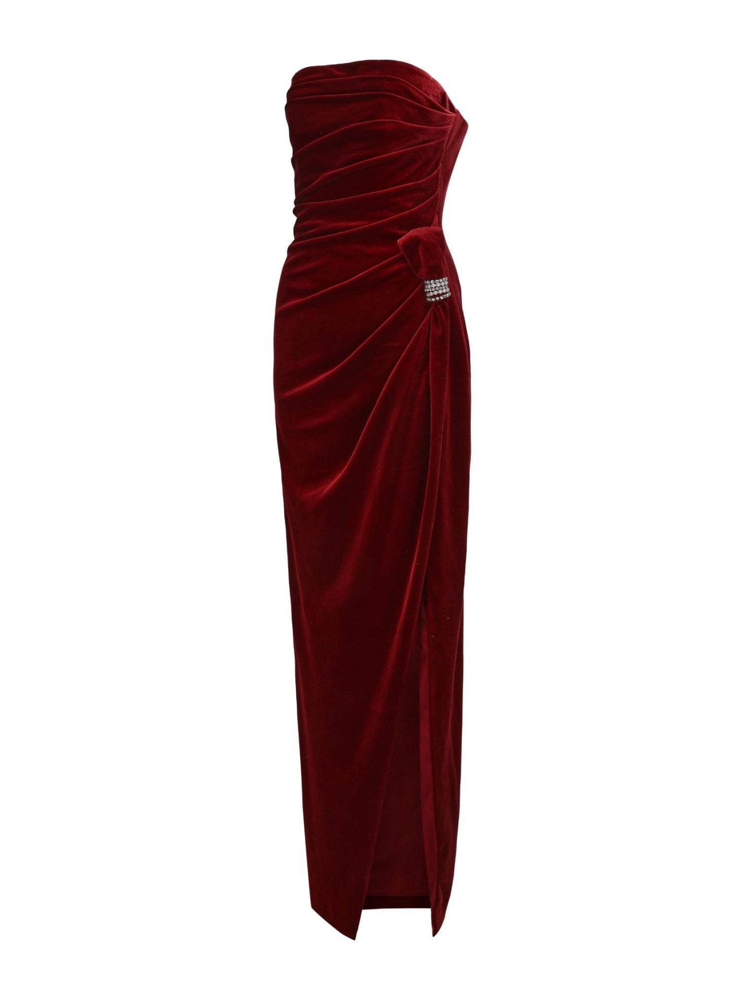Emma Velvet Dress: Red Maxi Dress for Cocktail Party | Nana Jacqueline