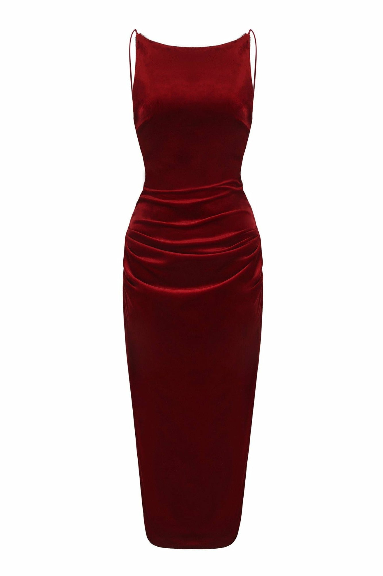 Cristina Dress: Red Midi Dress for Cocktail Party | Nana Jacqueline