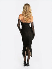 Francesca Dress: Black Midi Dress for Cocktail Party | Nana Jacqueline
