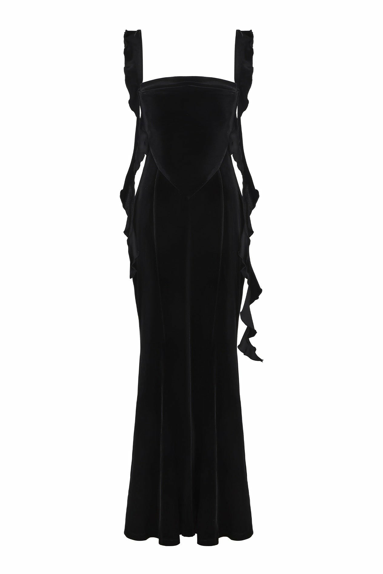 Caroline Velvet Dress: Black Maxi Dress for Cocktail Party | Nana Jacqueline