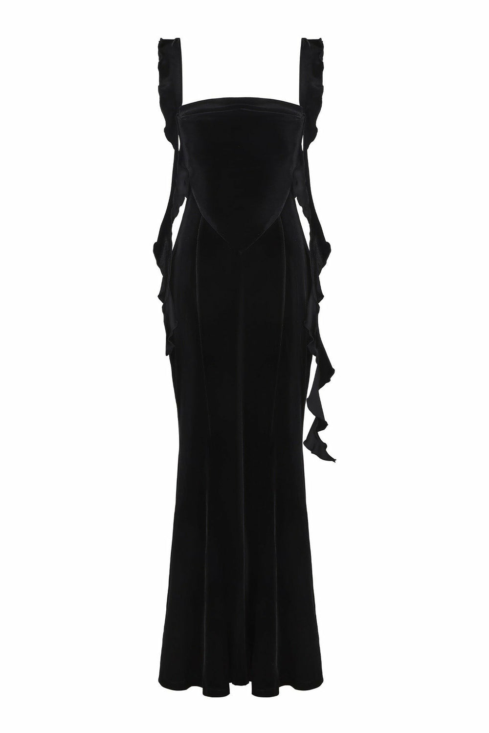 Caroline Velvet Dress: Black Maxi Dress for Cocktail Party | Nana Jacqueline