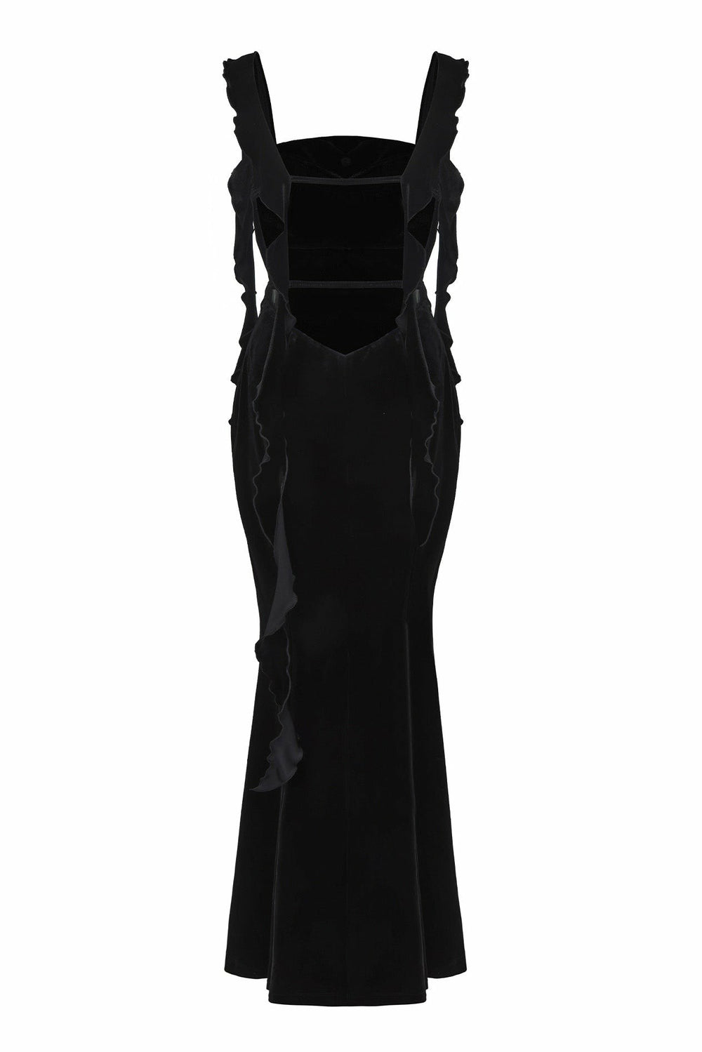 Caroline Velvet Dress: Black Maxi Dress for Cocktail Party | Nana Jacqueline