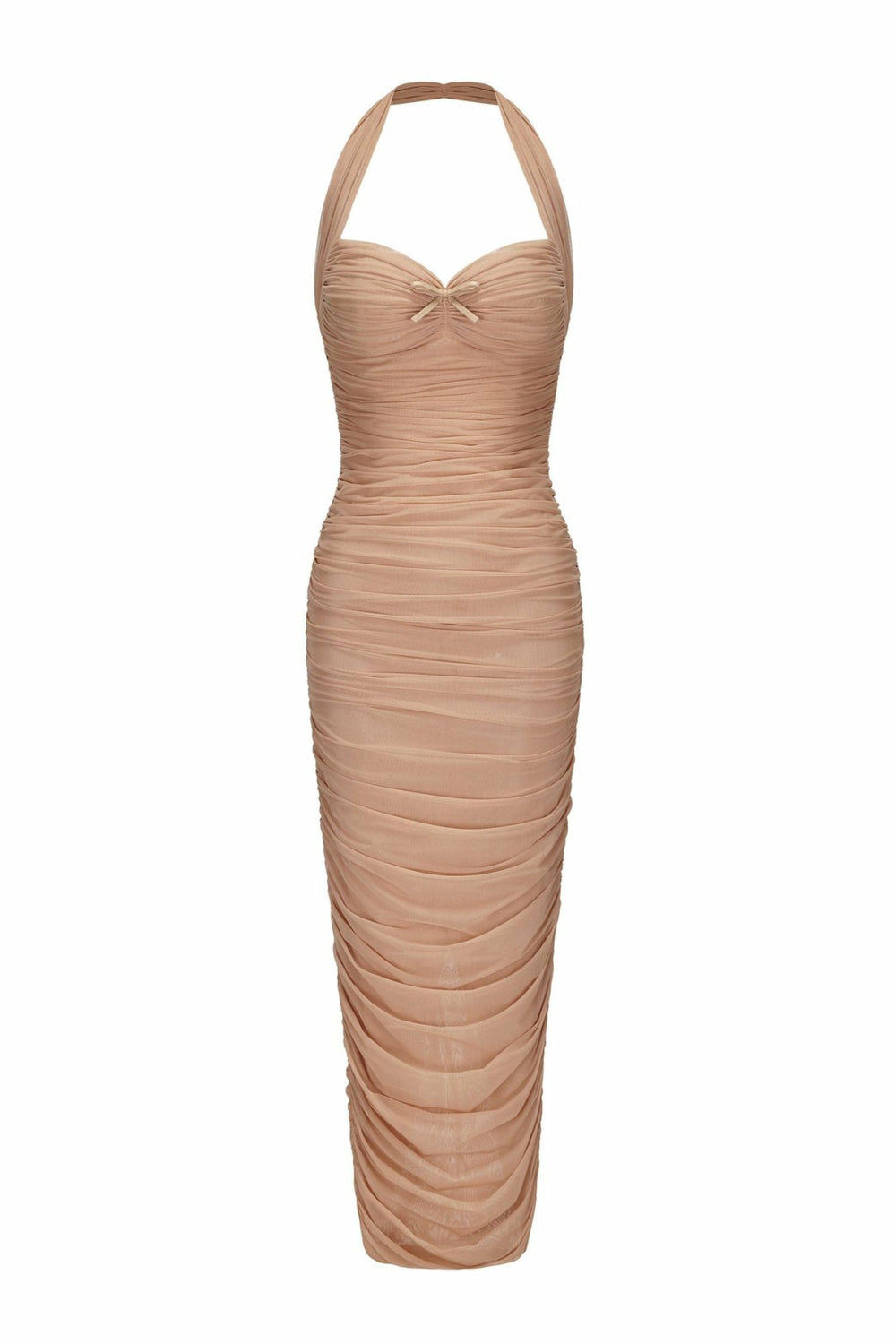 Francesca Dress: Beige Midi Dress for Cocktail Party | Nana Jacqueline