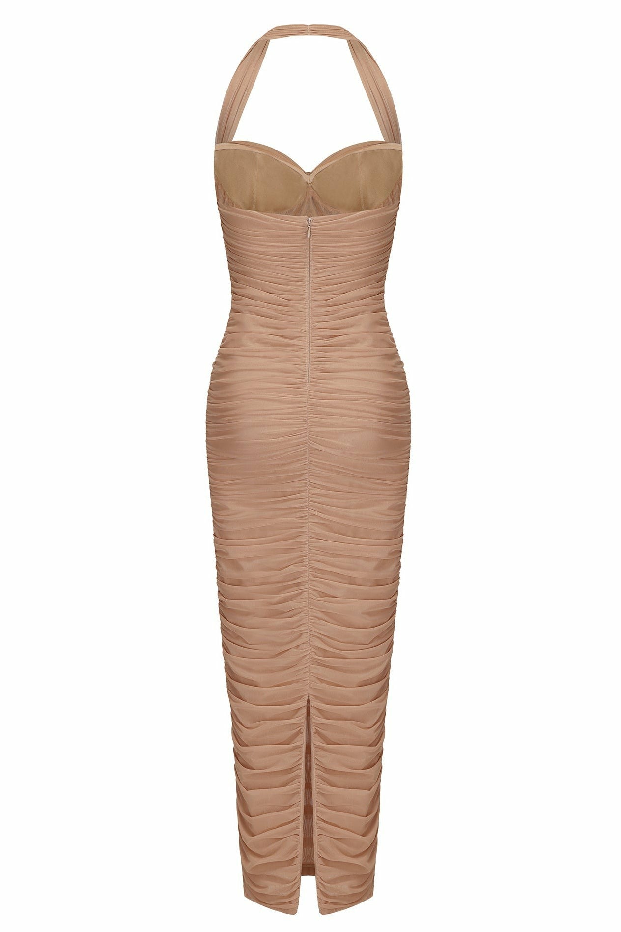 Francesca Dress: Beige Midi Dress for Cocktail Party | Nana Jacqueline