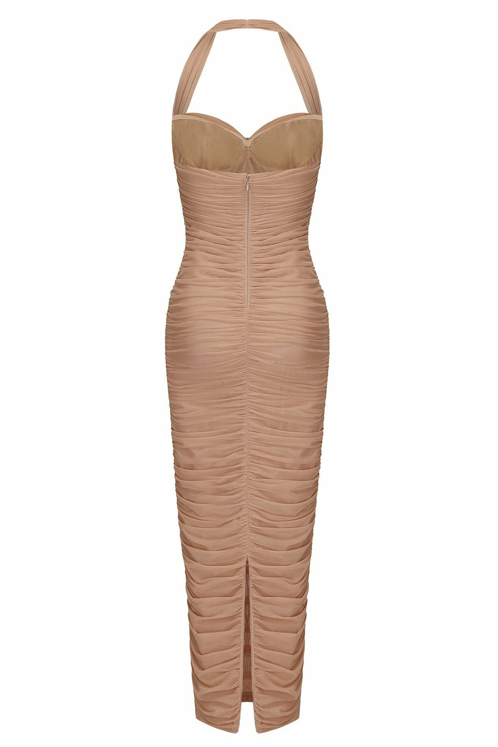 Francesca Dress: Beige Midi Dress for Cocktail Party | Nana Jacqueline