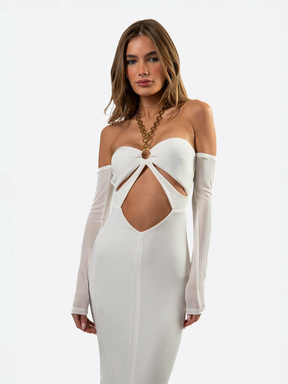 Aviana Dress: White Maxi Dress for Wedding After-Party | Nana Jacqueline
