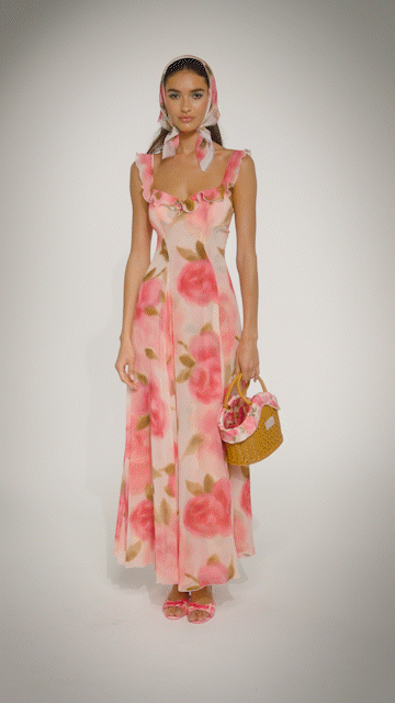 Evie Dress: Pink Maxi Dress for Garden Wedding Guest | Nana Jacqueline