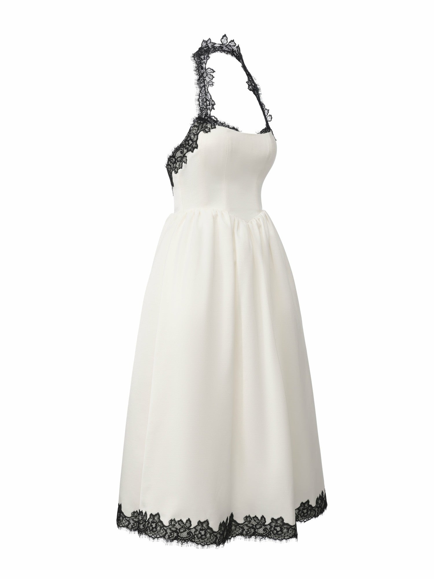Chantal Lace Halter Ivory Acetate Maxi Dress | Nana Jacqueline