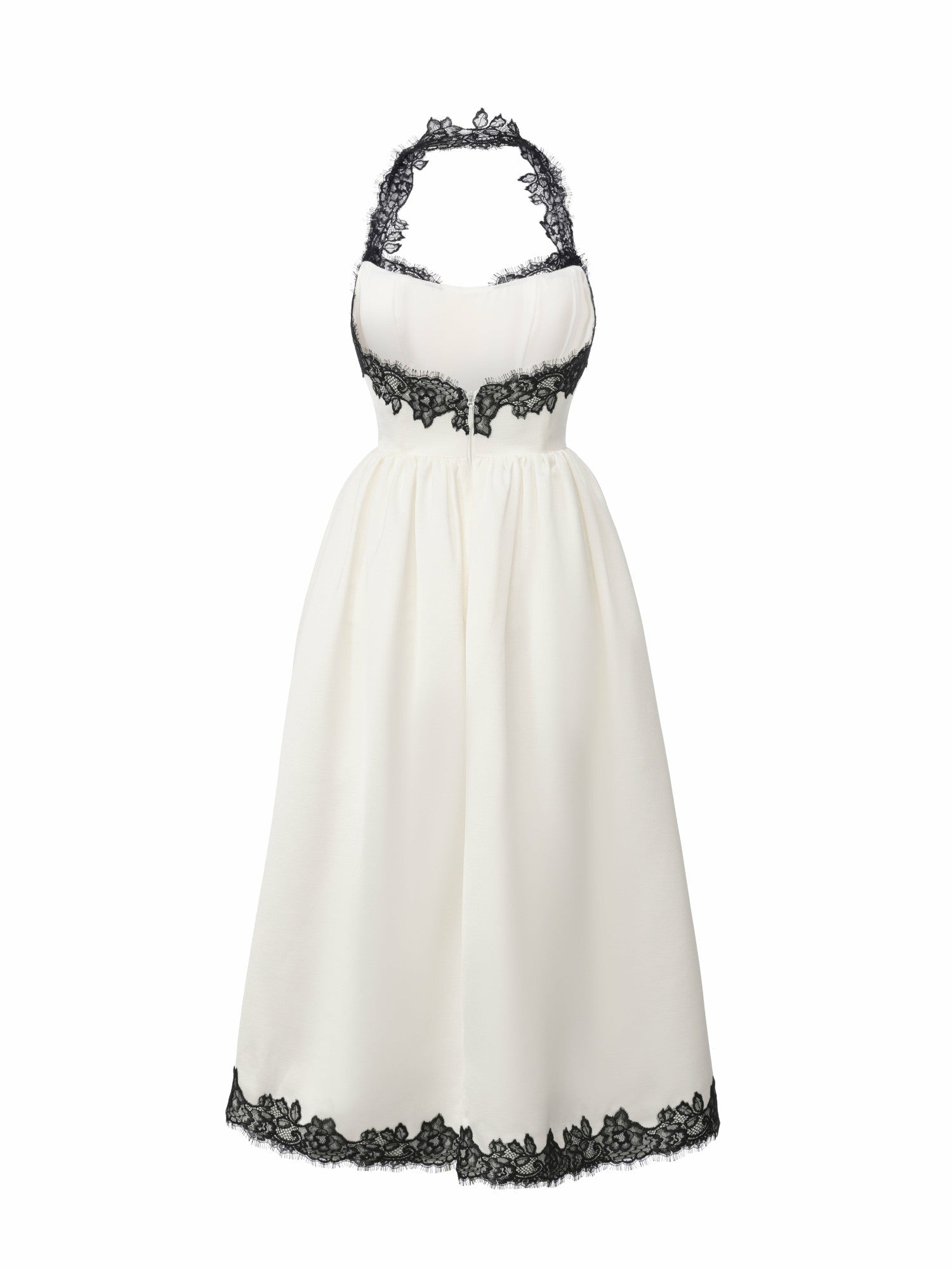 Chantal Lace Halter Ivory Acetate Maxi Dress | Nana Jacqueline