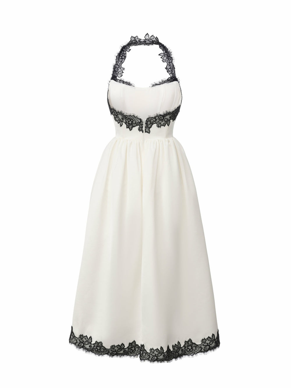 Chantal Lace Halter Ivory Acetate Maxi Dress | Nana Jacqueline