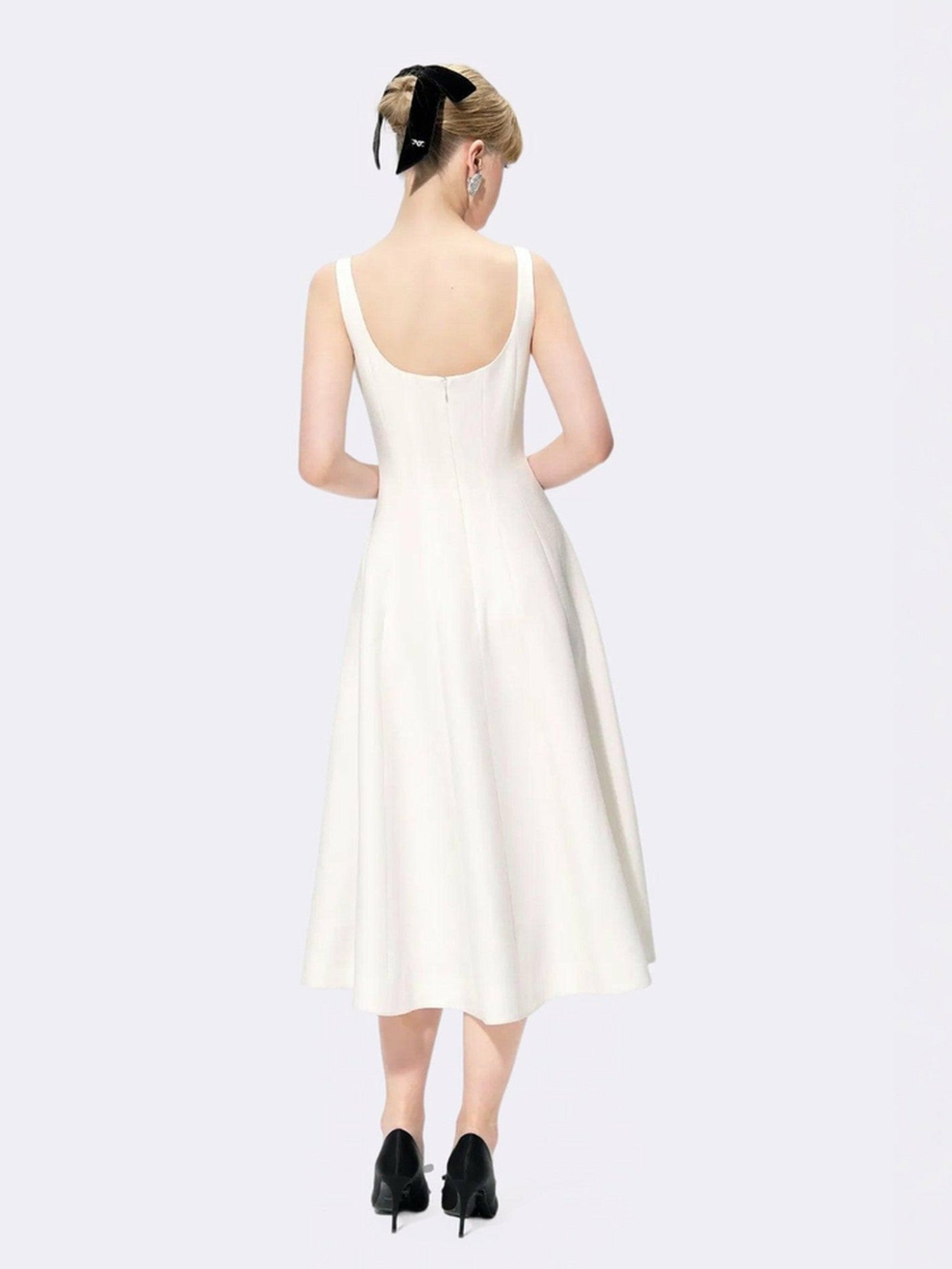 Josephine Dress: White Midi Dress for Bridal Shower | Nana Jacqueline