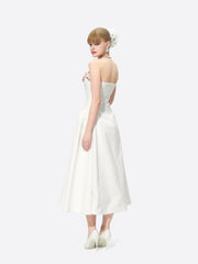 Nicolette Dress: White Midi Dress for Bridal Shower | Nana Jacqueline