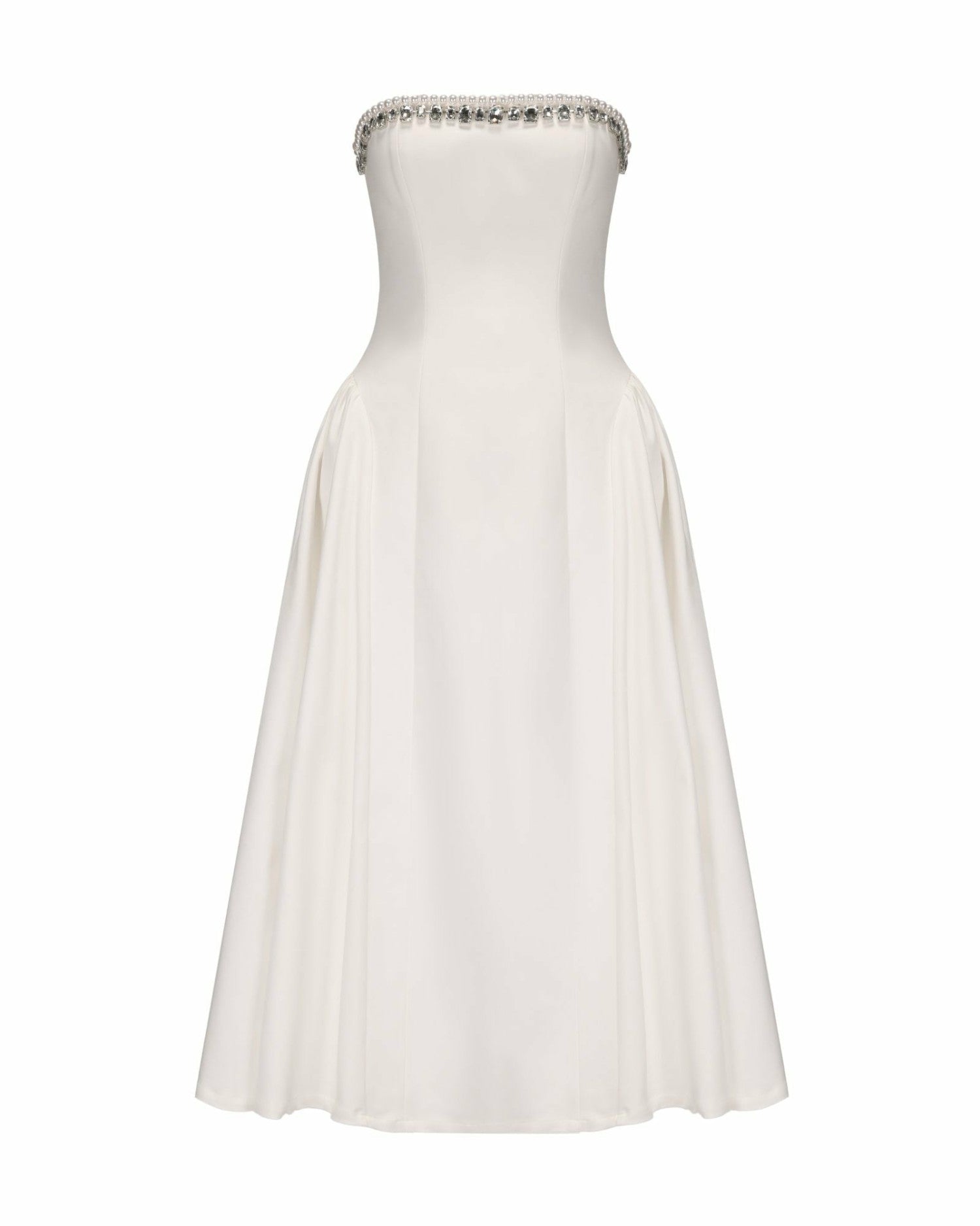 Nicolette Dress: White Midi Dress for Bridal Shower | Nana Jacqueline