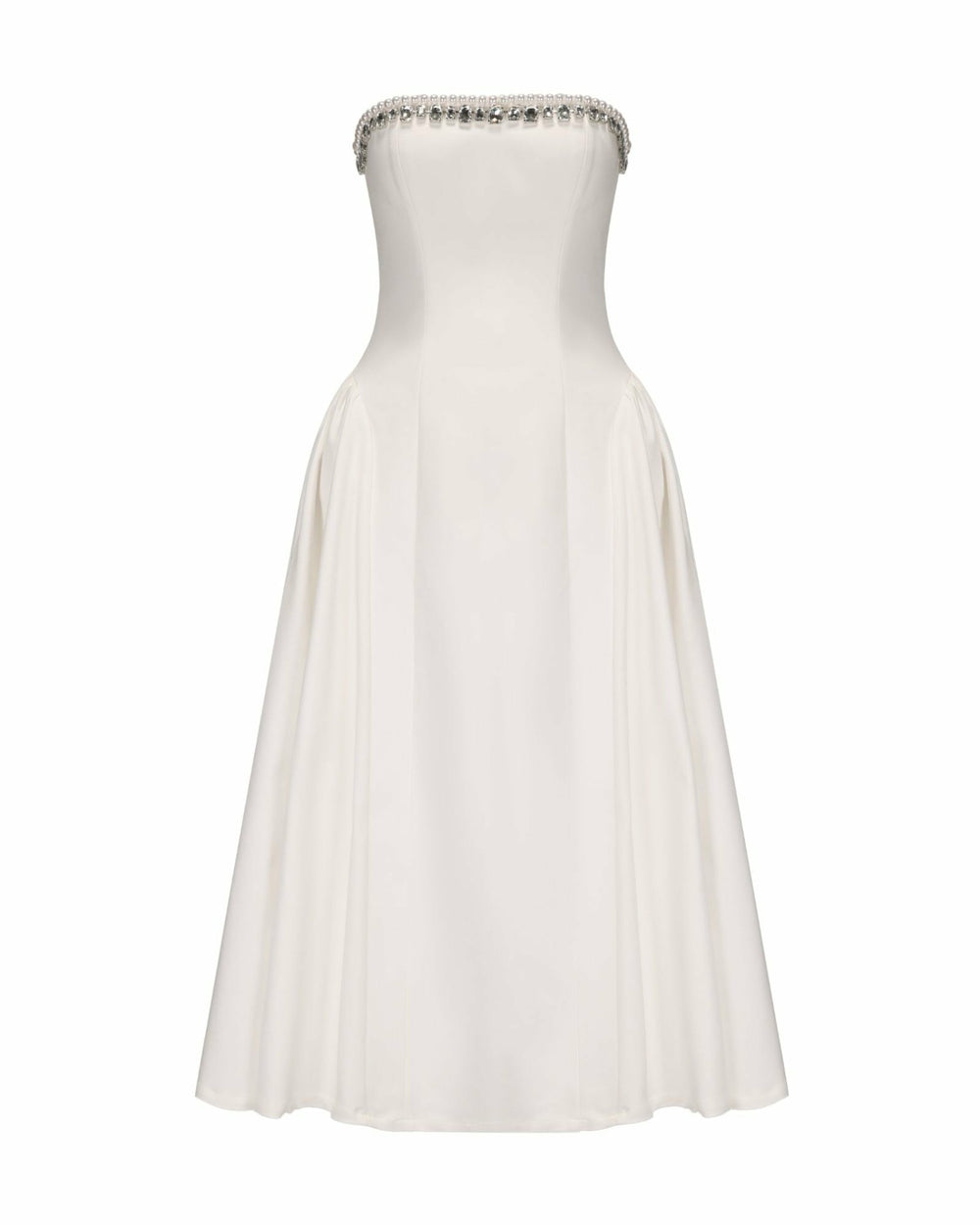 Nicolette Dress: White Midi Dress for Bridal Shower | Nana Jacqueline