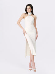 Eliana Dress: White Midi Dress for Rehearsal Dinner | Nana Jacqueline
