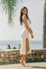Eliana Dress: White Midi Dress for Rehearsal Dinner | Nana Jacqueline