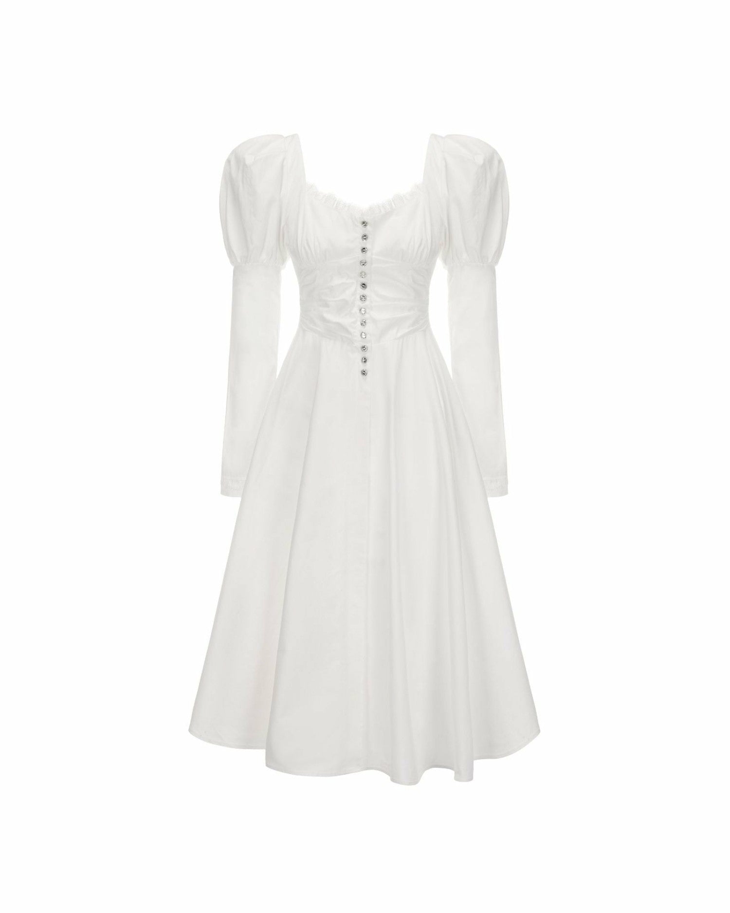 Livia Dress: White Midi Dress for Bridal Shower | Nana Jacqueline
