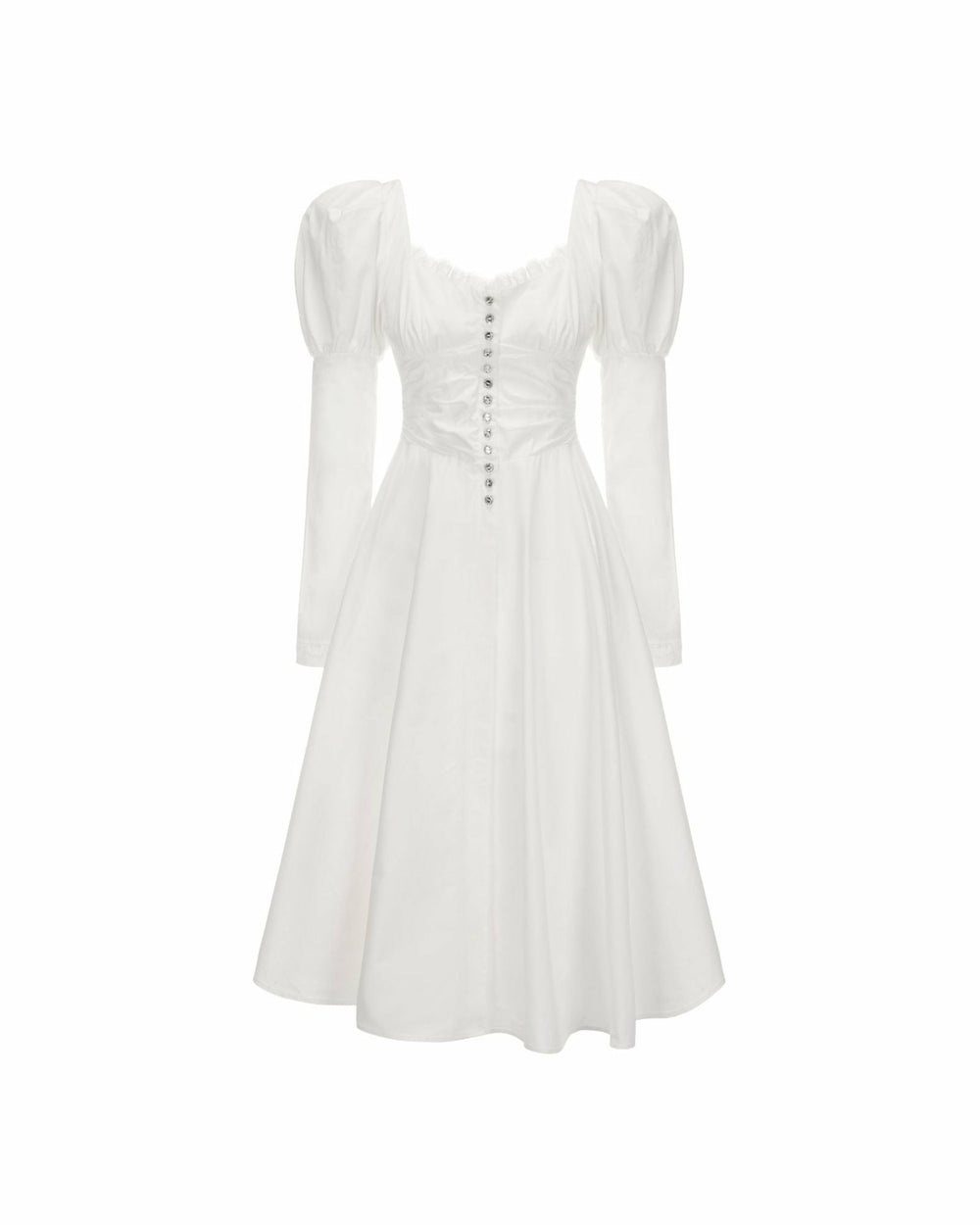 Livia Dress: White Midi Dress for Bridal Shower | Nana Jacqueline