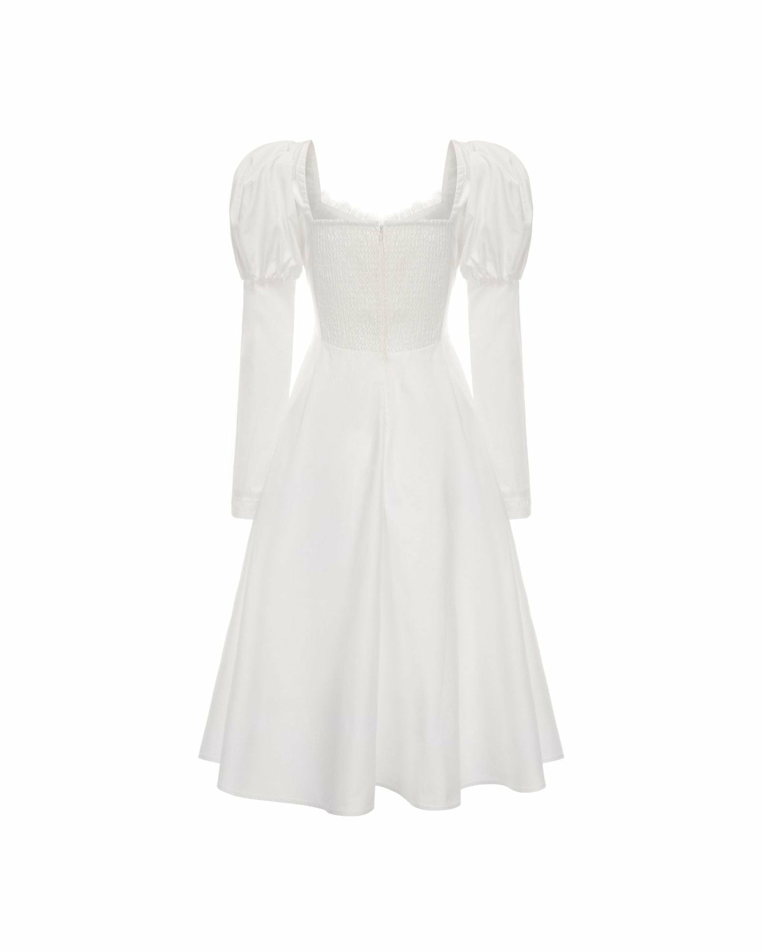Livia Dress: White Midi Dress for Bridal Shower | Nana Jacqueline
