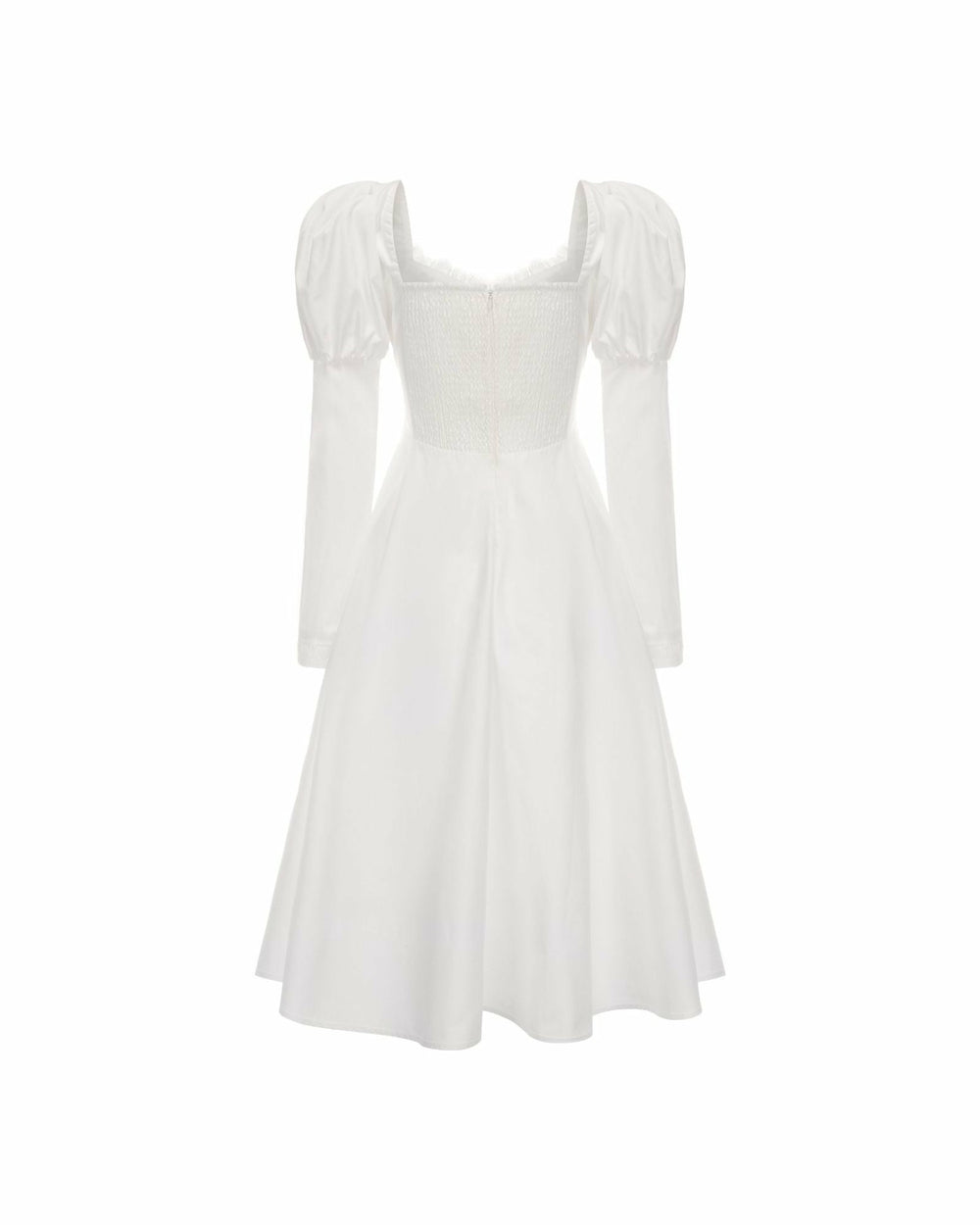 Livia Dress: White Midi Dress for Bridal Shower | Nana Jacqueline