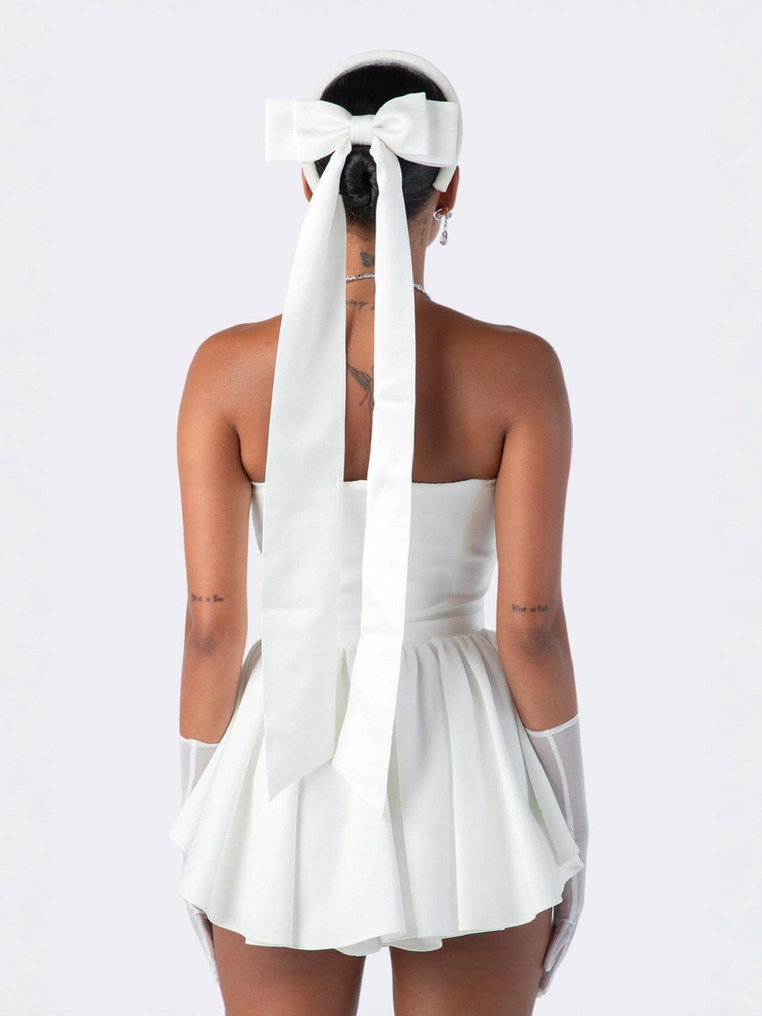 Giselle Bow Jumpsuit: White Jumpsuit for Engagement Party | Nana Jacqueline