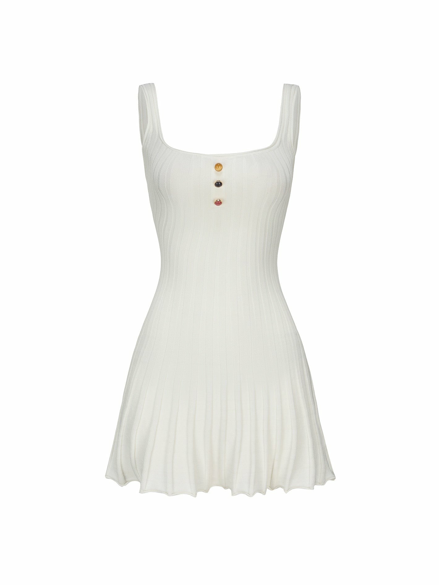 Janelle Knit Dress: White Mini Dress for Bridal Shower | Nana Jacqueline