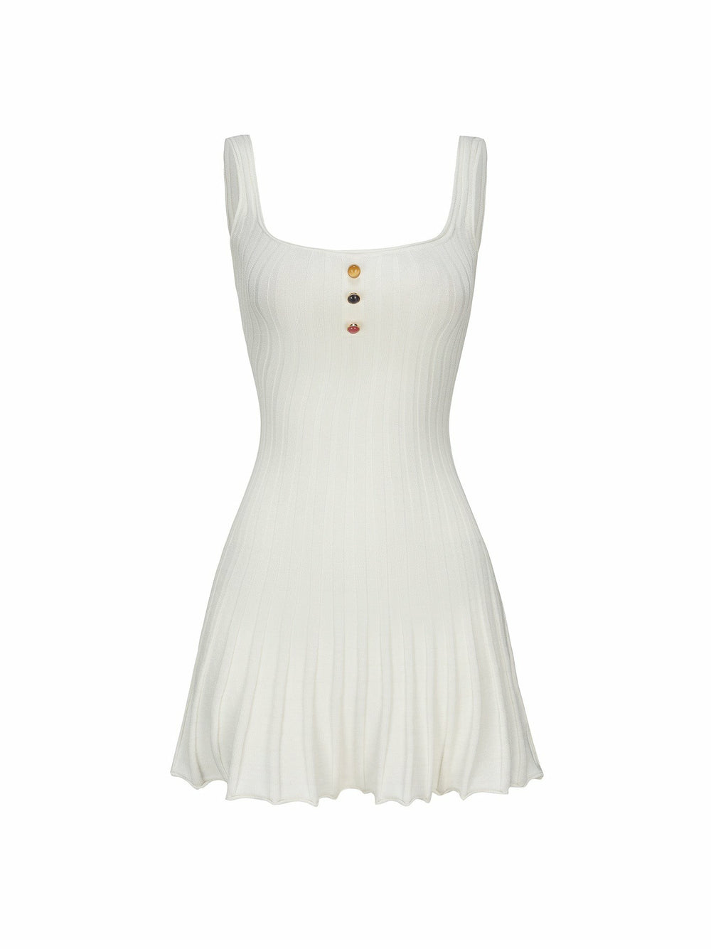 Janelle Knit Dress: White Mini Dress for Bridal Shower | Nana Jacqueline