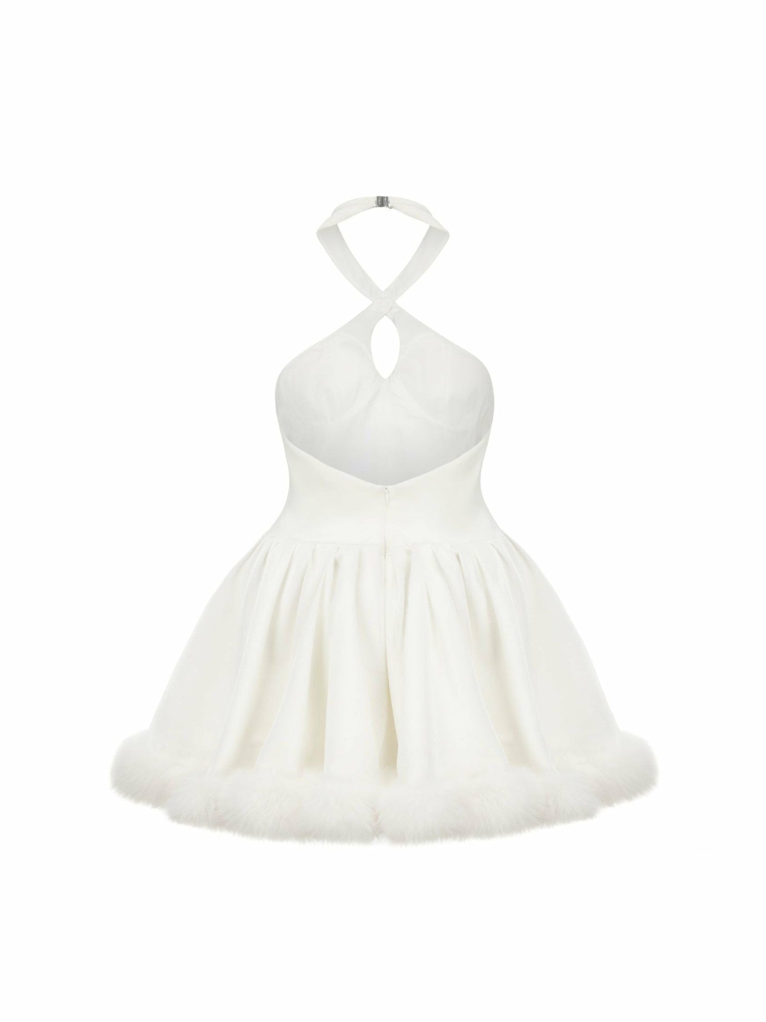 Juliet Velvet Halter Dress: White Mini Dress for Bridal Shower | Nana Jacqueline