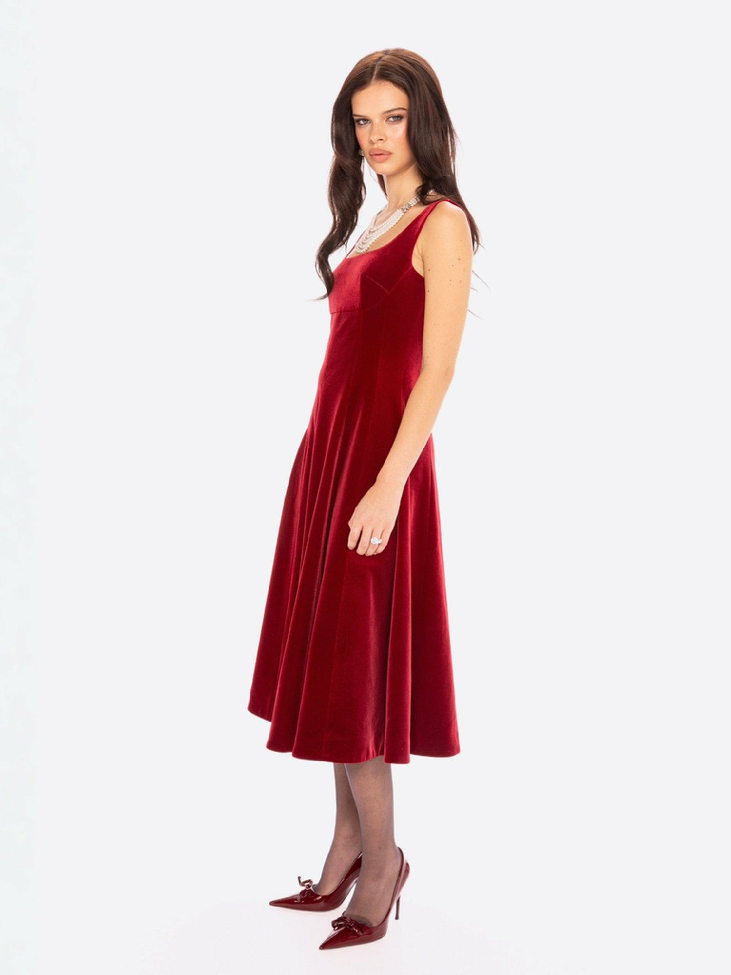 Eleanora Velvet Maxi Dress: Red Maxi Dress for Formal Events | Nana Jacqueline
