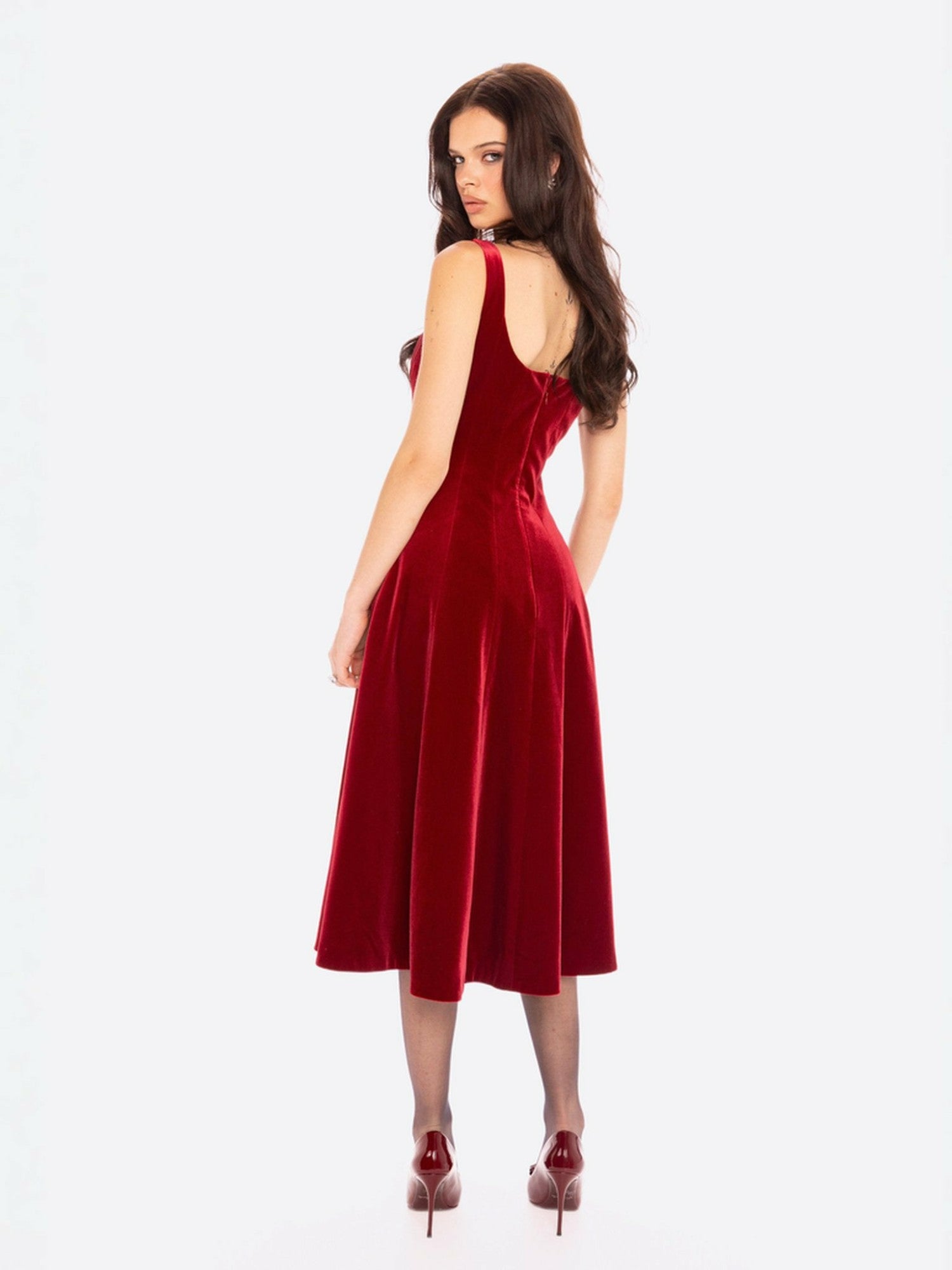 Eleanora Velvet Maxi Dress: Red Maxi Dress for Formal Events | Nana Jacqueline
