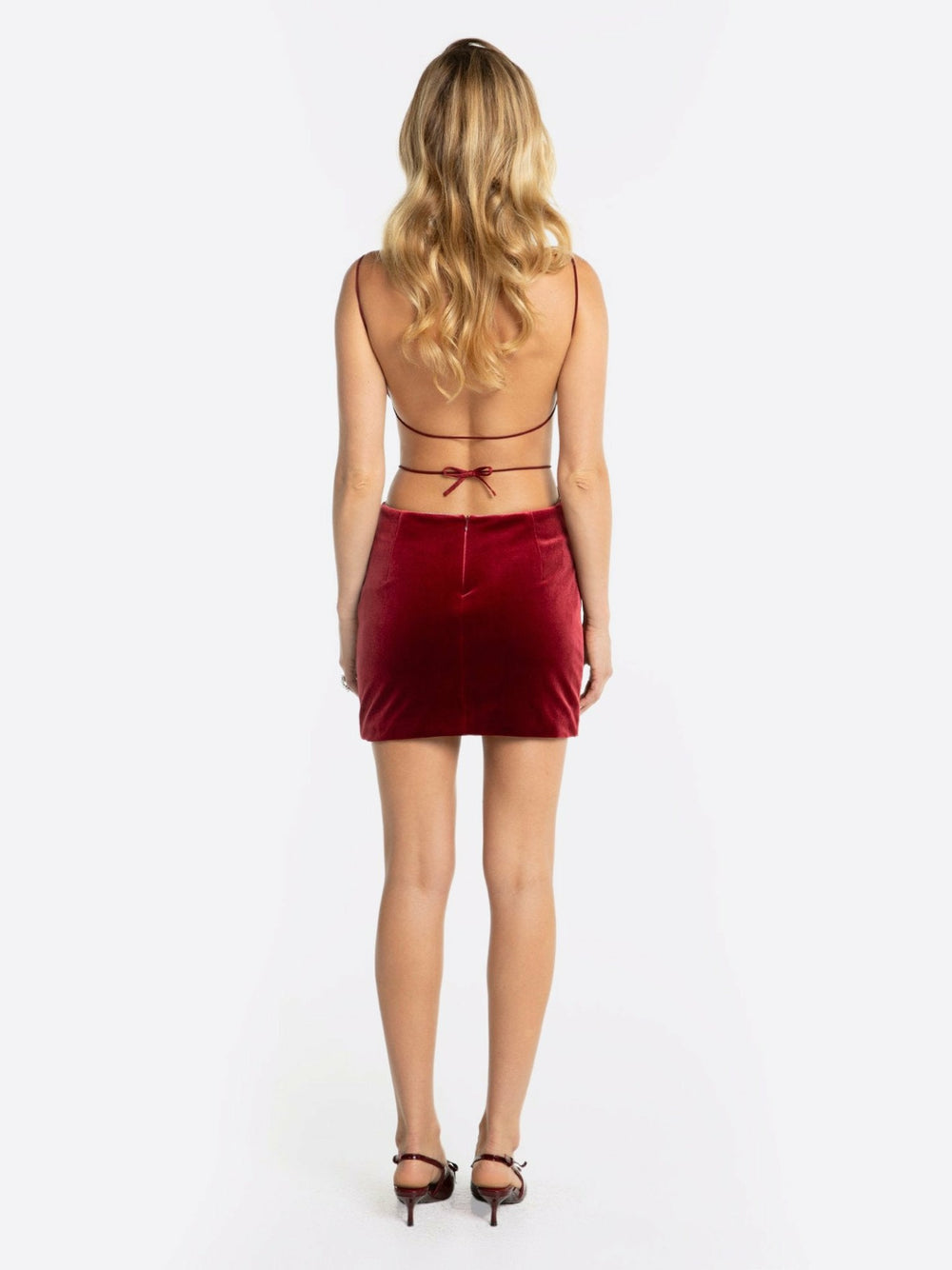 Lucia Velvet Dress: Red Mini Dress for Cocktail Party | Nana Jacqueline