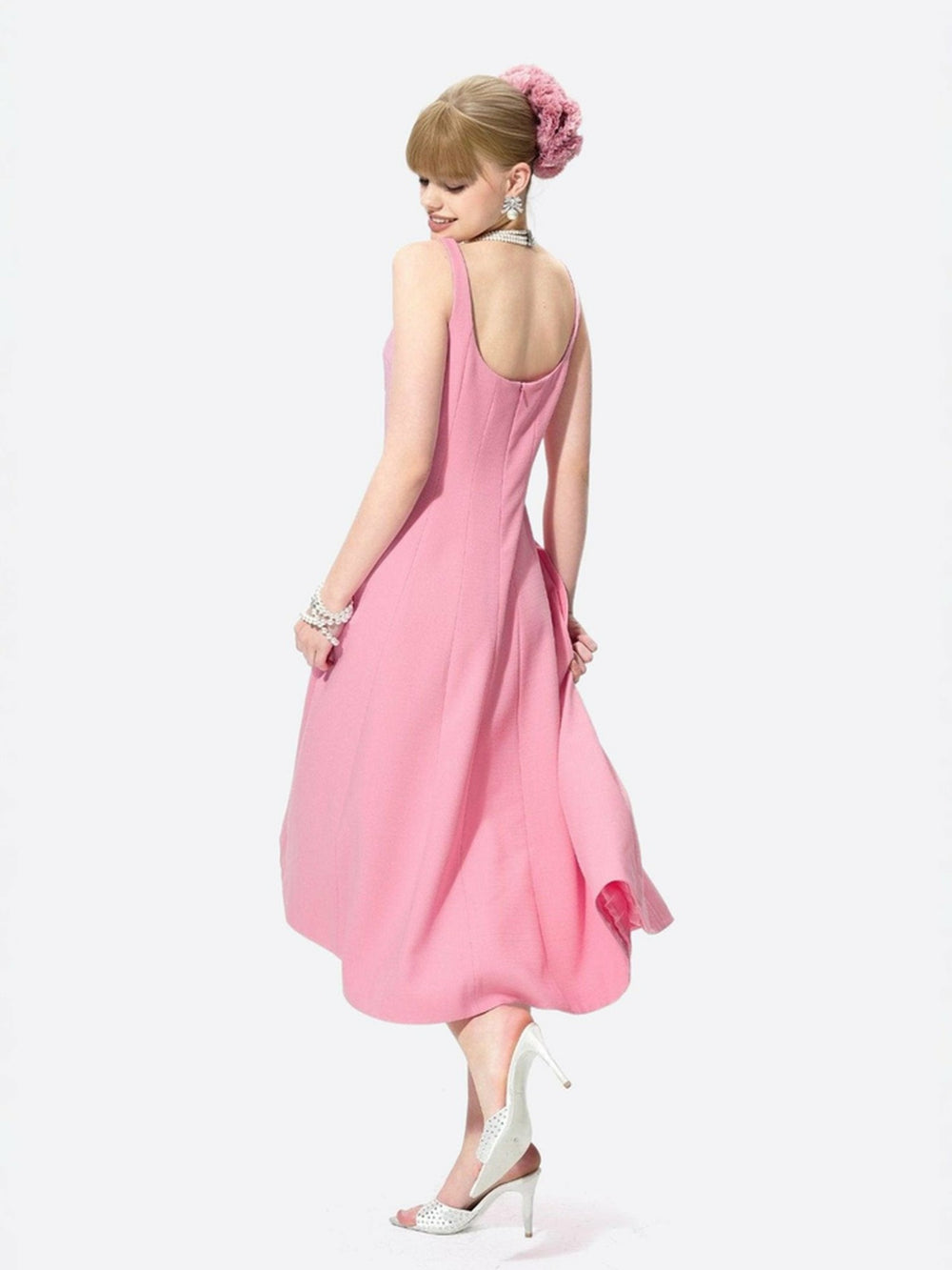 Josephine Dress: Pink Midi Dress for Garden Parties | Nana Jacqueline