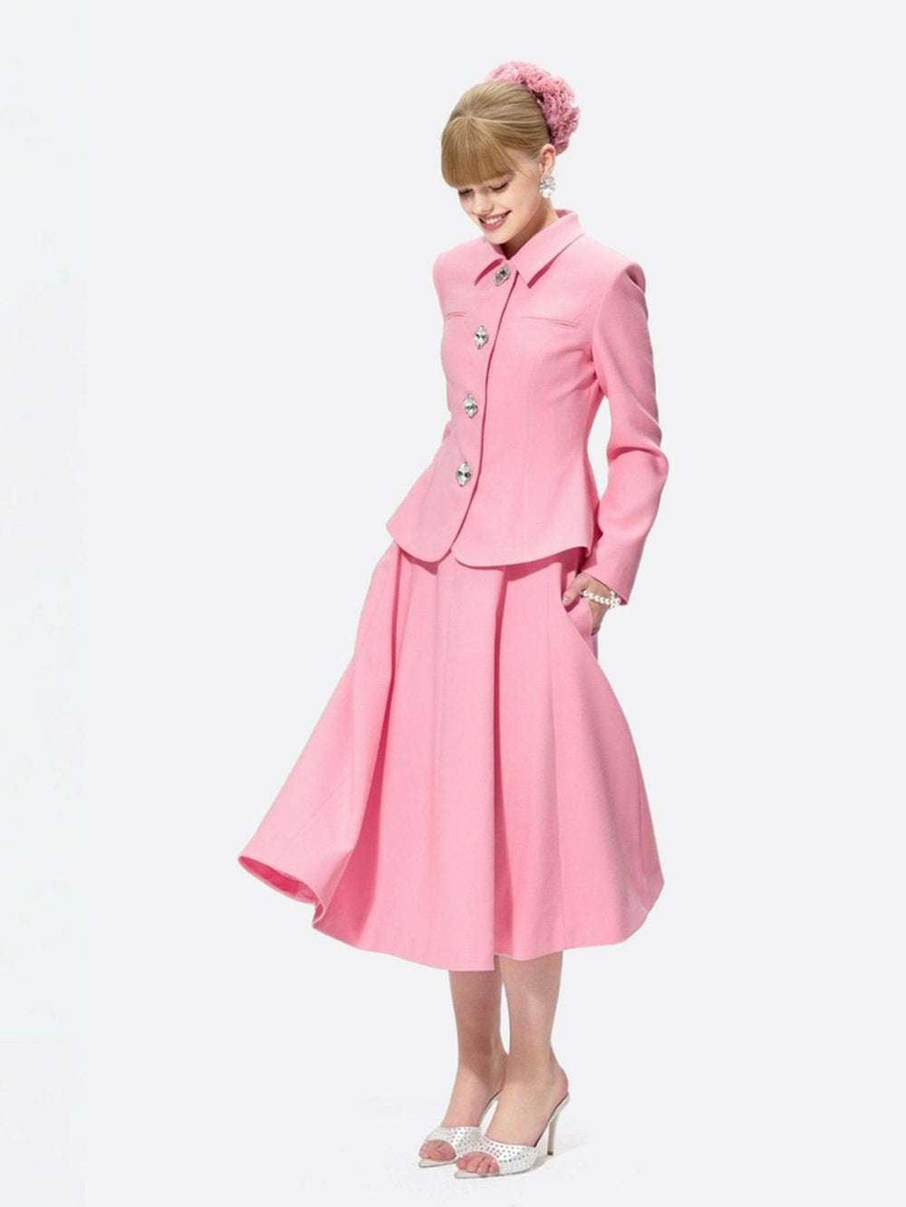 Josephine Dress: Pink Midi Dress for Garden Parties | Nana Jacqueline