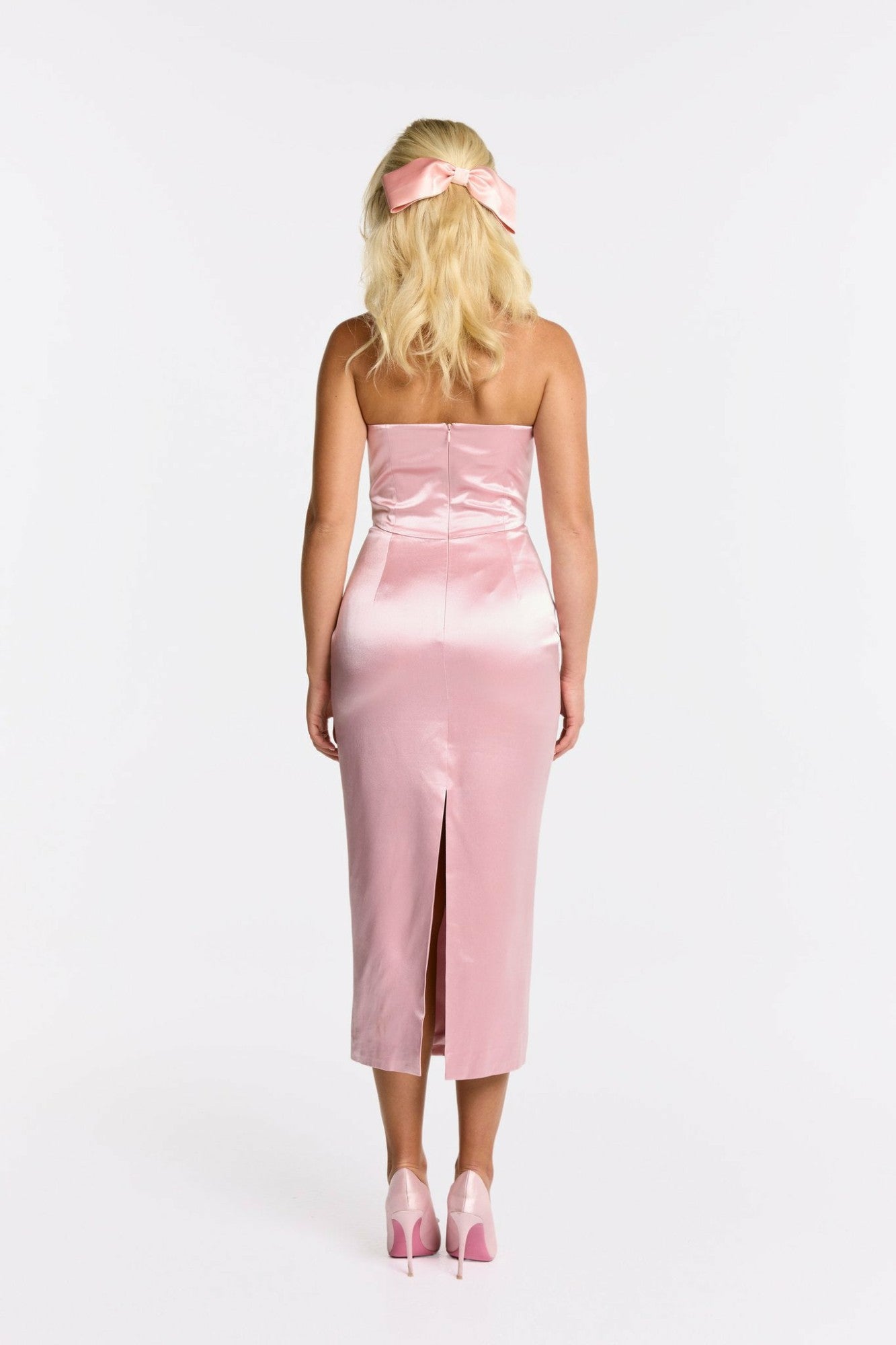 Serena Dress: Pink Midi Dress for Garden Wedding Guest | Nana Jacqueline