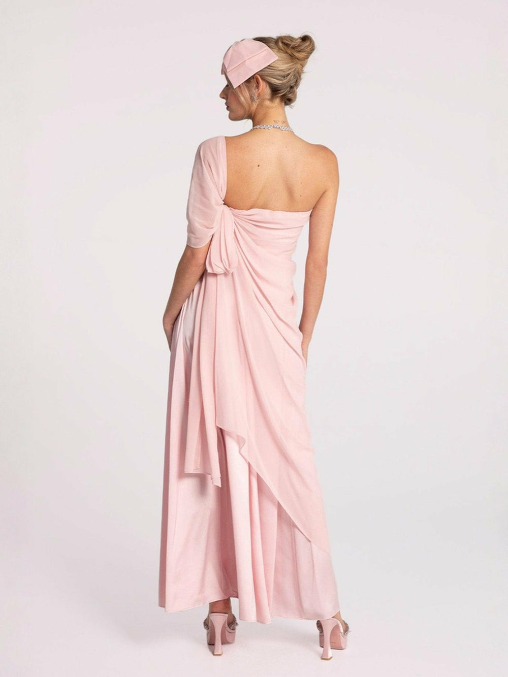 Lindsey Dress: Pink Midi Dress for Garden Wedding Guest | Nana Jacqueline